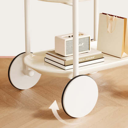 Contemporary Oval Steel Plastic 2-Tier End Table
