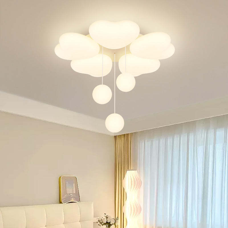 Contemporary Heart Iron Plastic LED Semi-Flush Ceiling Light — B / 110V-120V For US/CA / Infinitely Dimmable