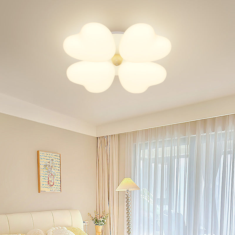 Contemporary Heart Iron Plastic LED Semi-Flush Ceiling Light