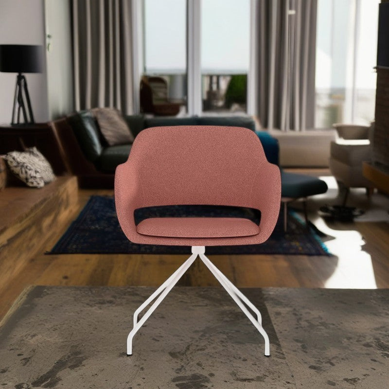 Nordic Oval Steel Leather Armchair