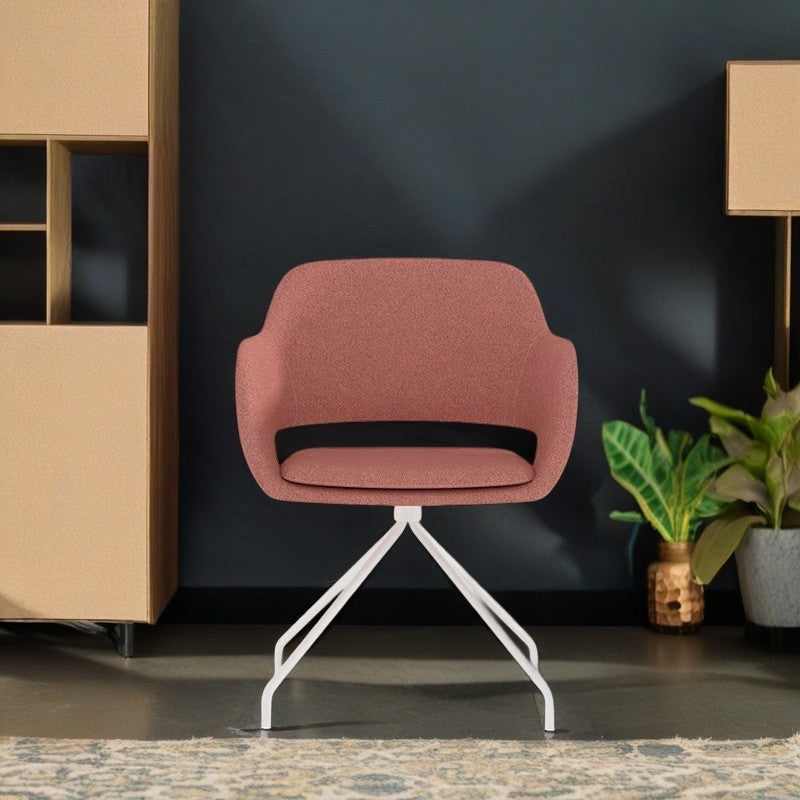 Nordic oval accent chairs in leather steel wood