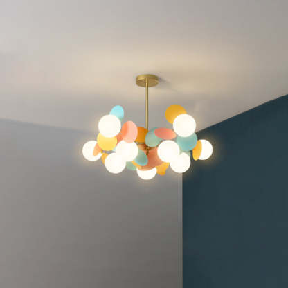 Nordic Metal Acrylic Flower Branch Glass Ball Chandelier