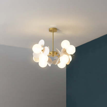 Nordic Metal Acrylic Flower Branch Glass Ball Chandelier