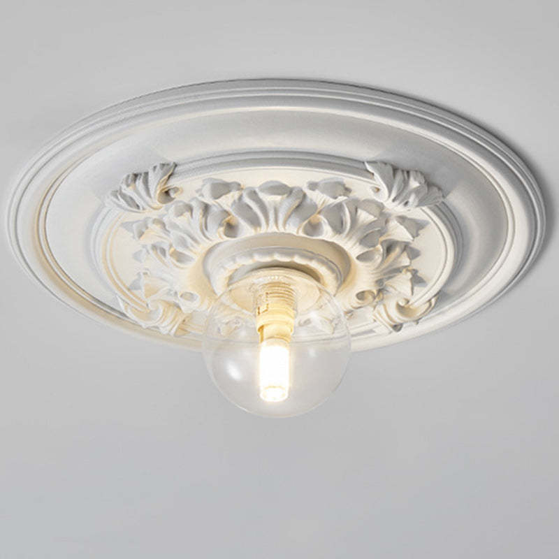 French Handmade Relief Resin Glass Flush Ceiling Light