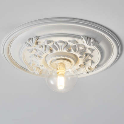 French Handmade Relief Resin Glass Flush Ceiling Light