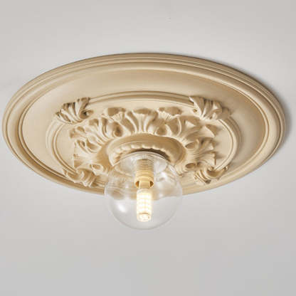 French Handmade Relief Resin Glass Flush Ceiling Light