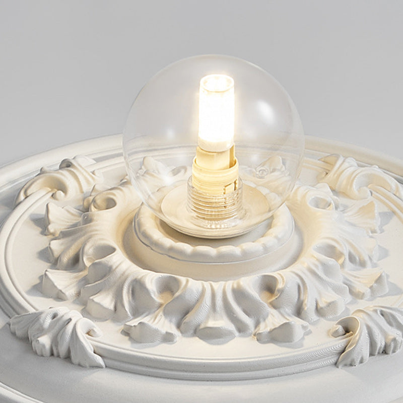 French Handmade Relief Resin Glass Flush Ceiling Light
