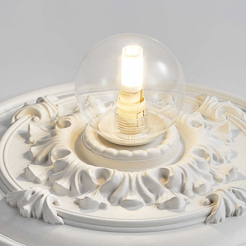 French Handmade Relief Resin Glass Flush Ceiling Light