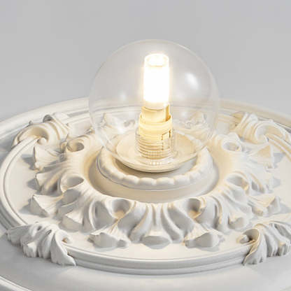French Handmade Relief Resin Glass Flush Ceiling Light