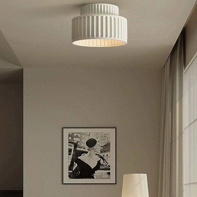 Nordic Painted Ribbed Resin 1-Light Ceiling Light