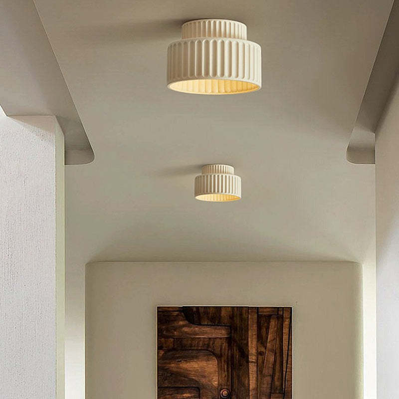 Nordic Painted Ribbed Resin 1-Light Ceiling Light