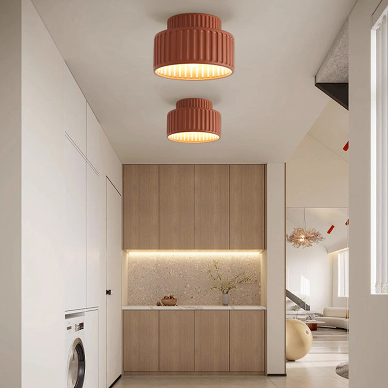 Nordic Painted Ribbed Resin 1-Light Ceiling Light