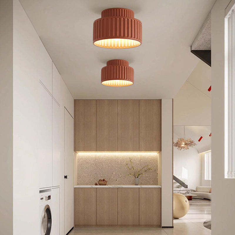 Nordic Painted Ribbed Resin 1-Light Ceiling Light