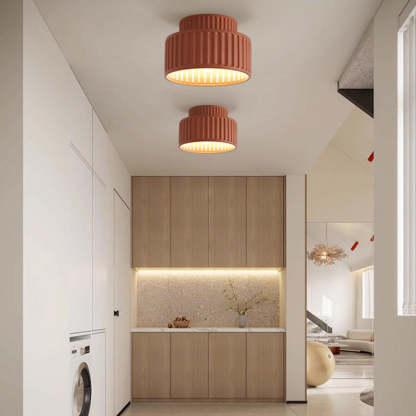 Nordic Painted Ribbed Resin 1-Light Ceiling Light