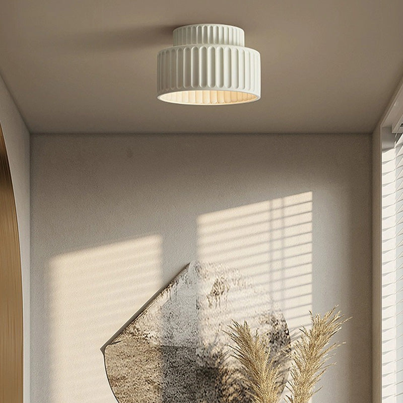 Nordic Painted Ribbed Resin 1-Light Ceiling Light