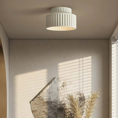 Nordic Painted Ribbed Resin 1-Light Ceiling Light