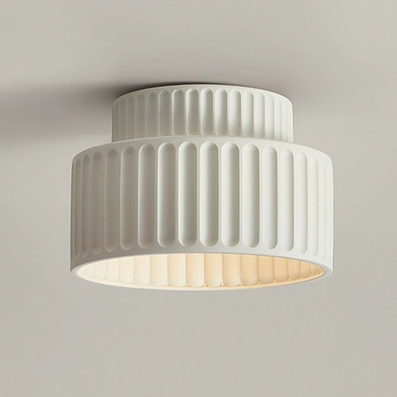 Nordic Painted Ribbed Resin 1-Light Ceiling Light