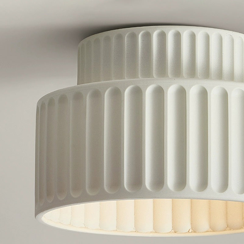 Nordic Painted Ribbed Resin 1-Light Ceiling Light