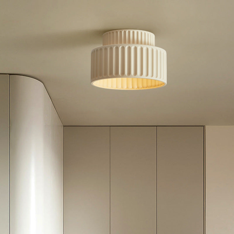 Nordic Painted Ribbed Resin 1-Light Ceiling Light