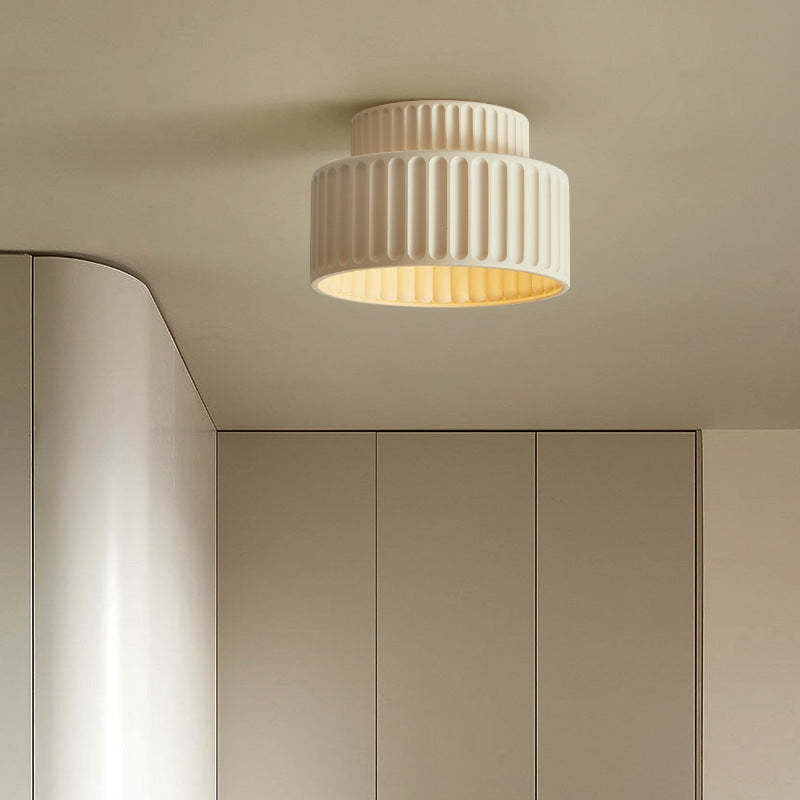 Nordic Painted Ribbed Resin 1-Light Ceiling Light