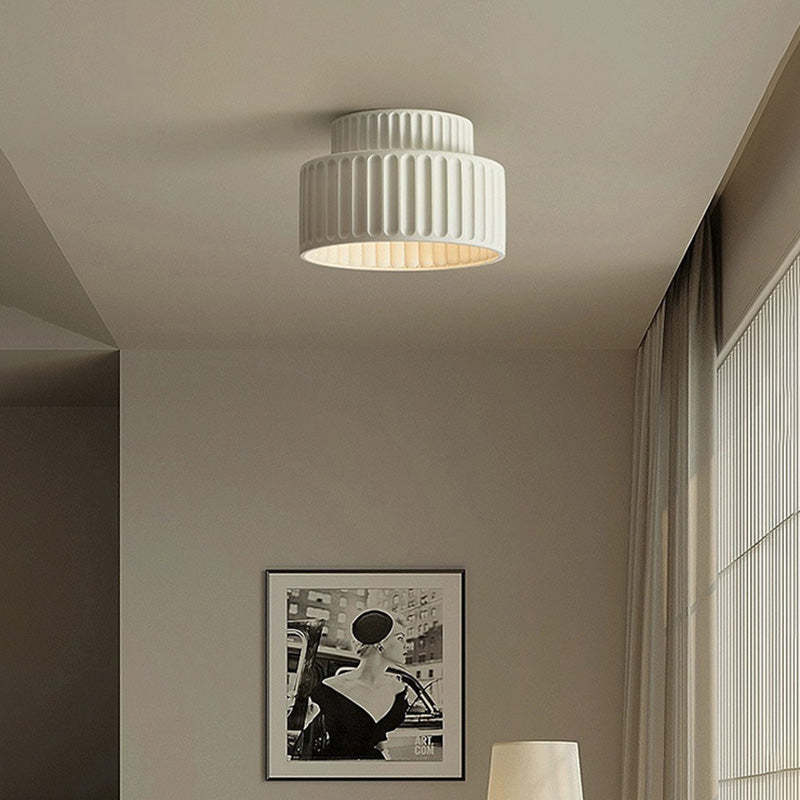 Nordic Painted Ribbed Resin 1-Light Ceiling Light