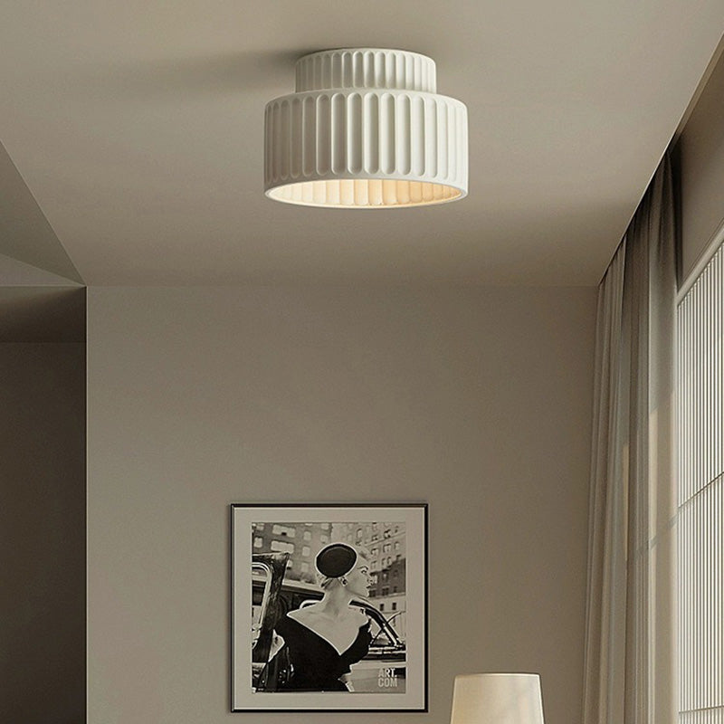 Nordic Painted Ribbed Resin 1-Light Ceiling Light