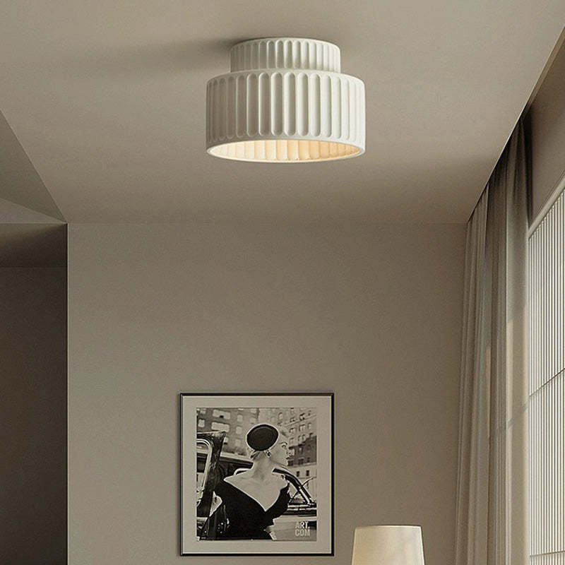Nordic Painted Ribbed Resin 1-Light Ceiling Light