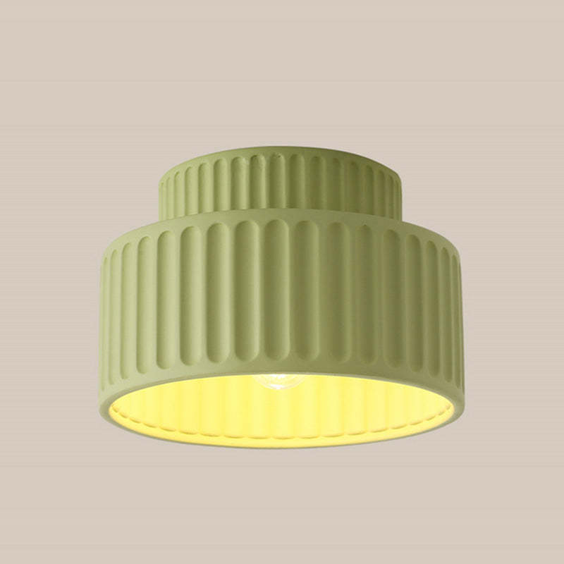 Nordic Painted Ribbed Resin 1-Light Ceiling Light