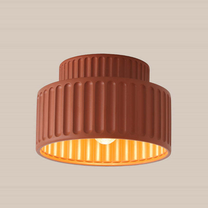 Nordic Painted Ribbed Resin 1-Light Ceiling Light