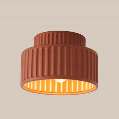Nordic Painted Ribbed Resin 1-Light Ceiling Light