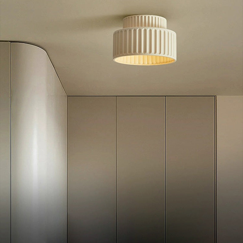 Nordic Painted Ribbed Resin 1-Light Ceiling Light