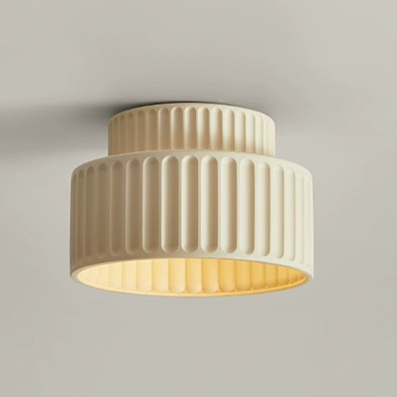 Nordic Painted Ribbed Resin 1-Light Ceiling Light