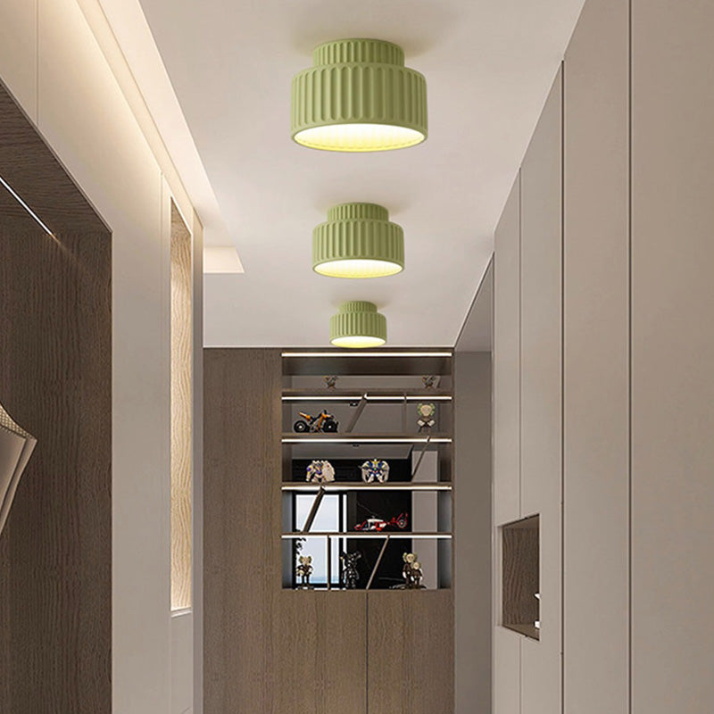 Nordic Painted Ribbed Resin 1-Light Ceiling Light