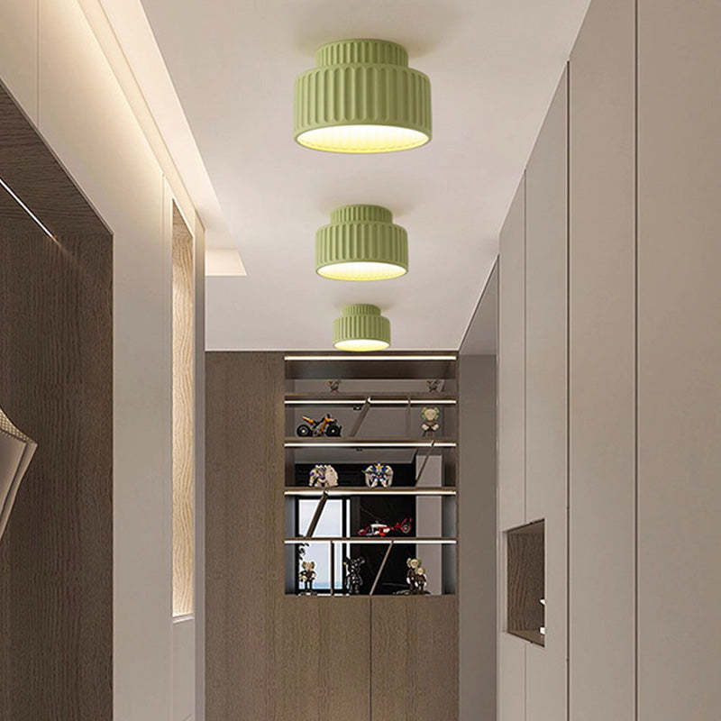 Nordic Painted Ribbed Resin 1-Light Ceiling Light