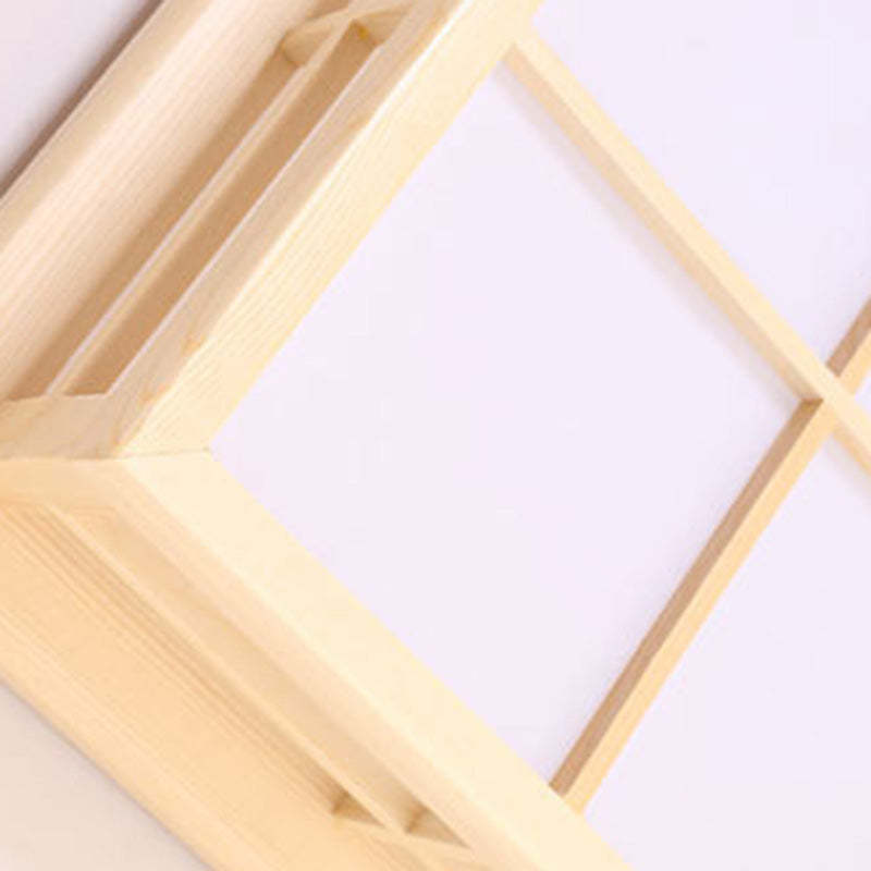 Japanese Square Lattice Acrylic Iron Wood LED Flush Light