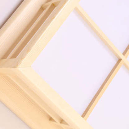 Japanese Square Lattice Acrylic Iron Wood LED Flush Light