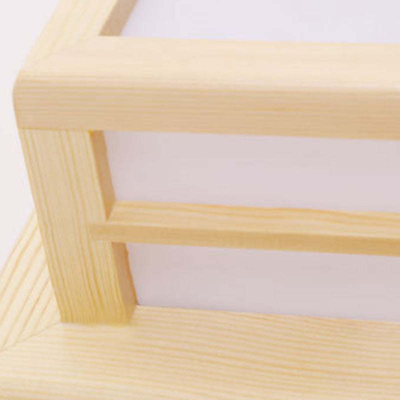 Japanese Square Lattice Acrylic Iron Wood LED Flush Light