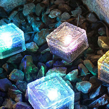 Minimalist Solar Clear Ice Landscape Light
