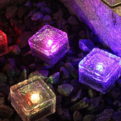 Minimalist Solar Clear Ice Landscape Light — Warm Light(3000K) - Large / 2V