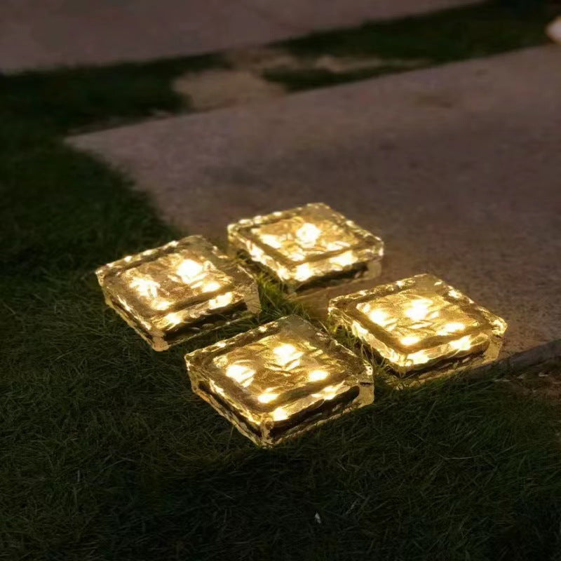 Minimalist Solar Clear Ice Landscape Light