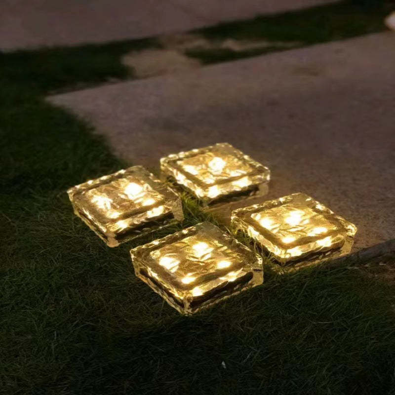 Minimalist Solar Clear Ice Landscape Light