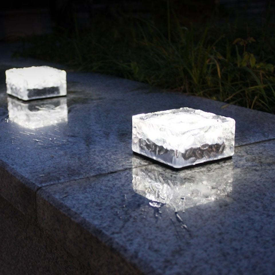 Minimalist Solar Clear Ice Landscape Light — Warm Light(3000K) - Small / 2V