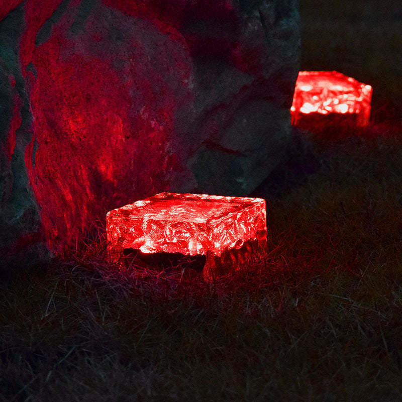 Minimalist Solar Clear Ice Landscape Light