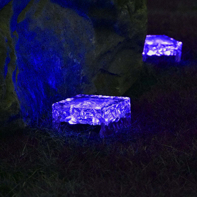 Minimalist Solar Clear Ice Landscape Light