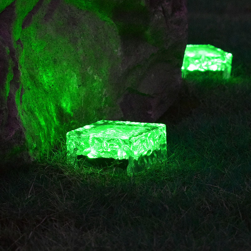 Minimalist Solar Clear Ice Landscape Light