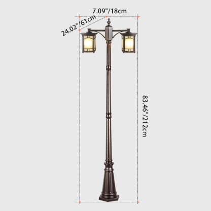 Minimalist Column Frosted Aluminum Post — B - Frosted Glass / 220V-240V For UK/AU