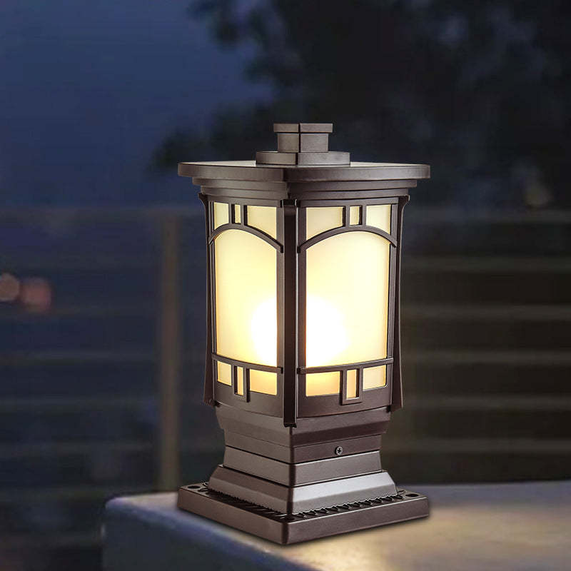 Minimalist Column Frosted Aluminum Post — C - Frosted Glass / 110V-120V For US/CA
