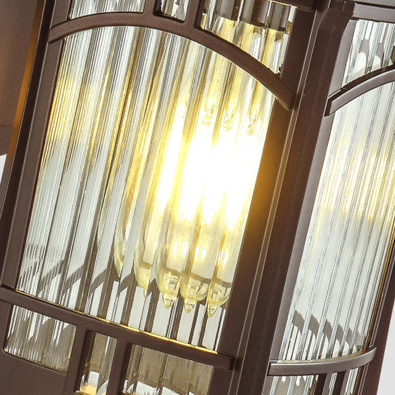 Minimalist Column Frosted Aluminum Post — B - Striped Glass / 220V-240V For UK/AU