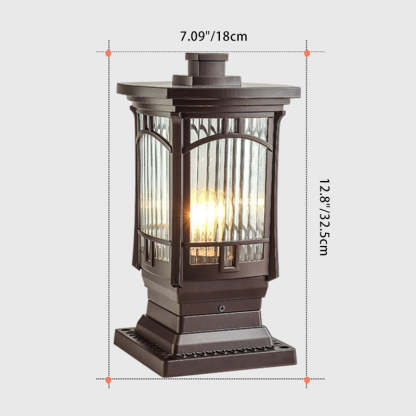 Minimalist Column Frosted Aluminum Post — A - Striped Glass / 220V-240V For UK/AU