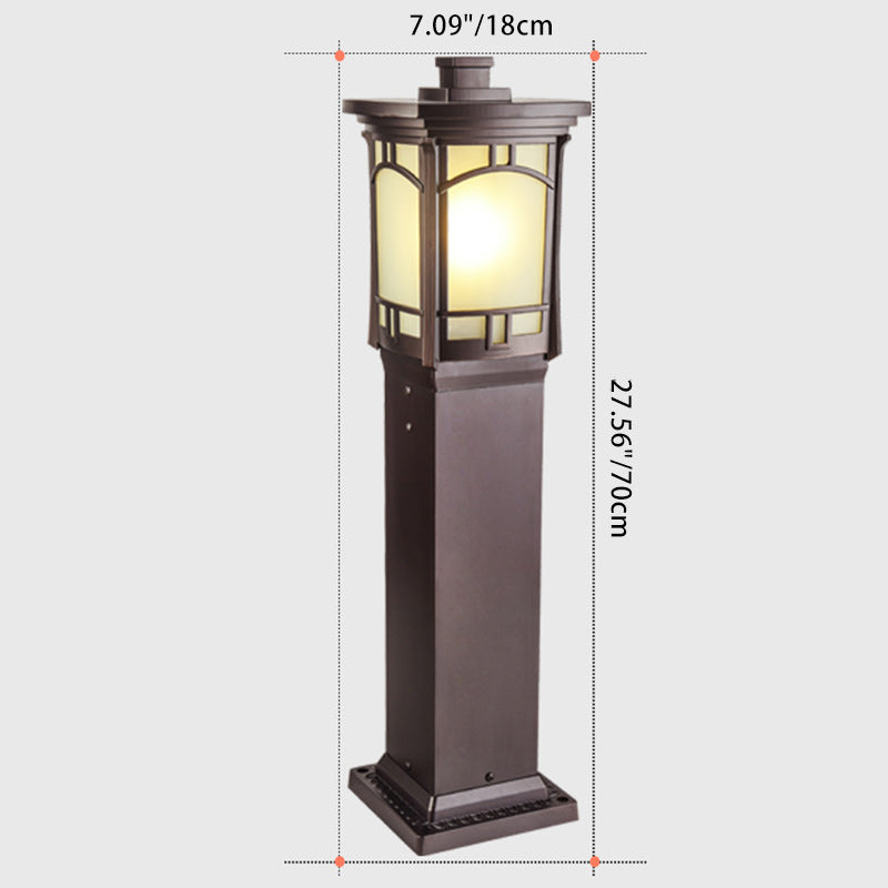 Minimalist Column Frosted Aluminum Post — B - Frosted Glass / 110V-120V For US/CA